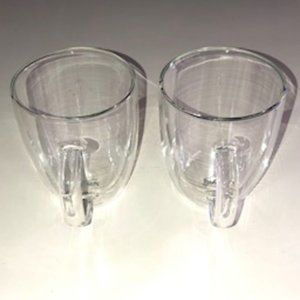 DOUBLE WALL INSULATED GLASS COFFEE MUGS-SET OF 2 - 12.5oz